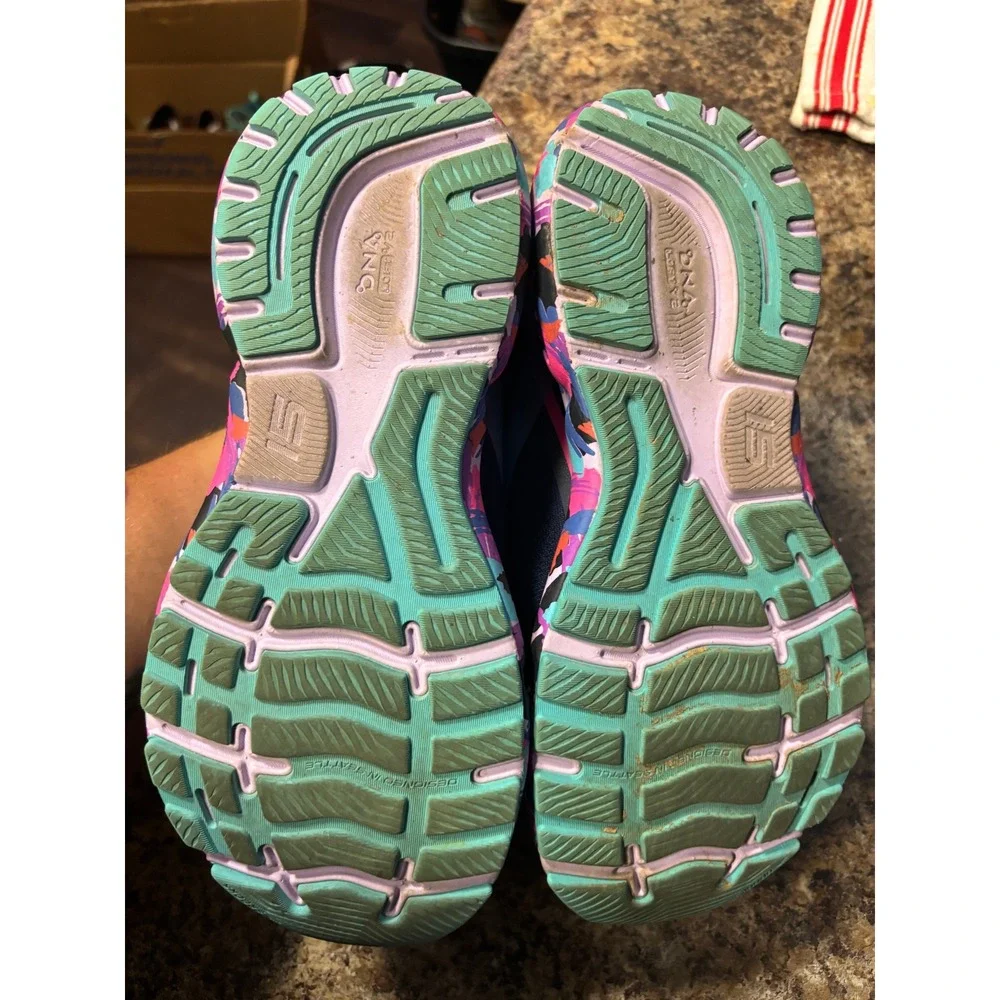 Brooks Ghost 15 Womens Running Shoes Navy Pink Multi 1203801B434 Size 9